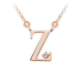 Zlatý dámský náhrdelník DF 4531, písmenko Z, růžové zlato, s řetízkem a briliantem