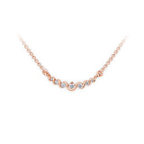 Zlatý dámský náhrdelník DF 4216, růžové zlato, s brilianty