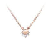 Zlatý dámský přívěsek DF 4225, růžové zlato, s řetízkem a brilianty