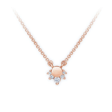 Zlatý dámský přívěsek DF 4225, růžové zlato, s řetízkem a brilianty