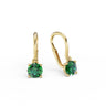 Dětské náušnice Danfil C4910 ze žlutého zlata s kamínky Emerald Green, zapínání brizura