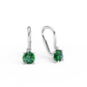 Dětské náušnice Danfil C4910 z bílého zlata s kamínky Emerald Green, zapínání brizura