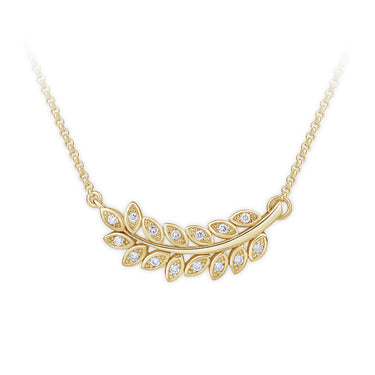 Zlatý dámský náhrdelník DF 4217, žluté zlato, s brilianty