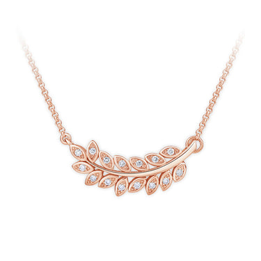 Zlatý dámský náhrdelník DF 4217, růžové zlato, s brilianty