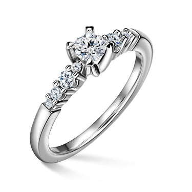 Sierra | Zásnubní prsten se středovým kamenem 0.25 ct, bílé zlato, s diamanty