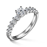 Dafné | Zásnubní prsten se středovým kamenem 0.25ct, bílé zlato, s diamanty