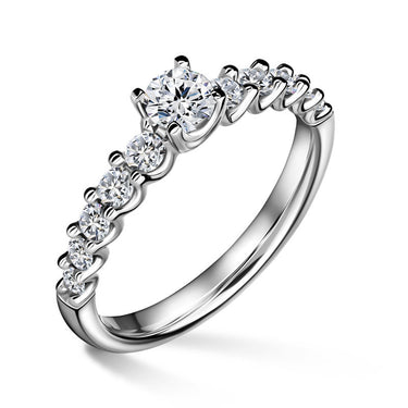 Dafné | Zásnubní prsten se středovým kamenem 0.25ct, bílé zlato, s diamanty