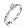 Minerva Side Stones | Zásnubní prsten se středovým kamenem 0.25 ct, bílé zlato, s diamanty