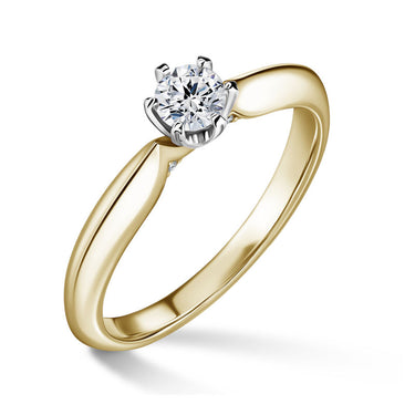 Mira | Zásnubní prsten se středovým kamenem 0.25ct, žluté zlato, s diamanty