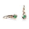 Dětské náušnice Danfil C1537 z růžového zlata s kamínkem Emerald Green, zapínání brizura
