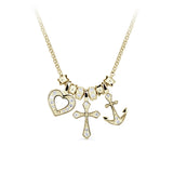 Zlatý dámský náhrdelník DF 5117, žluté zlato, s brilianty