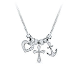 Zlatý dámský náhrdelník DF 5117, bílé zlato, s brilianty