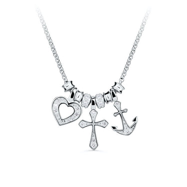 Zlatý dámský náhrdelník DF 5117, bílé zlato, s brilianty