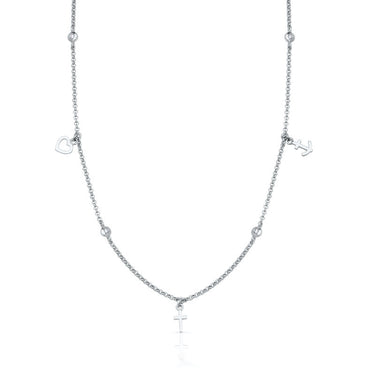 Zlatý dámský náhrdelník DF 5155, bílé zlato, s brilianty