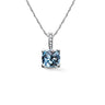 Zlatý dámský přívěsek DF 5168, bílé zlato, topaz blue s diamanty