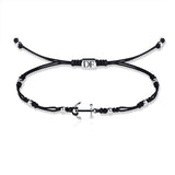 Šňůrkový náramek kotva Danfil DLB5192, bílé zlato