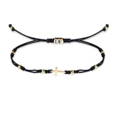 Náramek se zlatým křížkem Danfil DLB5191, žluté zlato