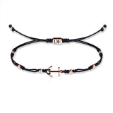 Šňůrkový náramek kotva Danfil DLB5192, růžové zlato