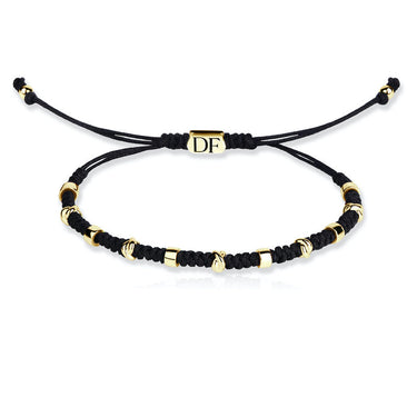 Zlatý náramek se šňůrkou Danfil DLB5199, žluté zlato