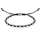 Zlatý náramek se šňůrkou Danfil DLB5189, růžové a bílé zlato