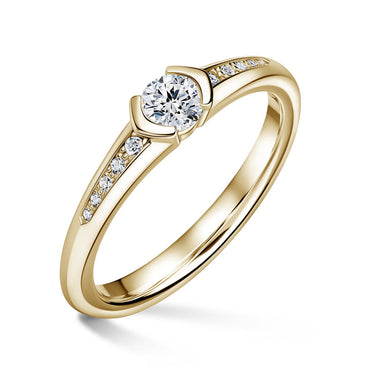 Harmonia | Zásnubní prsten se středovým kamenem 0.25ct, žluté zlato, s diamanty