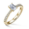 Arlene Side Stones | Zásnubní prsten se středovým kamenem 0.7 ct, žluté zlato, s diamanty