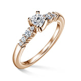 Sierra | Zásnubní prsten se středovým kamenem 0.25 ct, růžové zlato, s diamanty