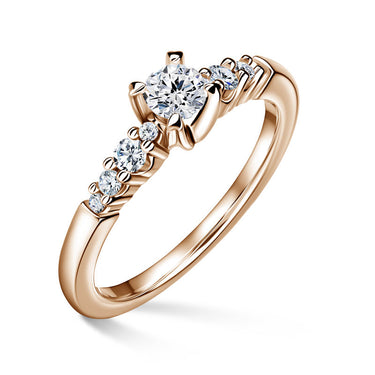 Sierra | Zásnubní prsten se středovým kamenem 0.25 ct, růžové zlato, s diamanty