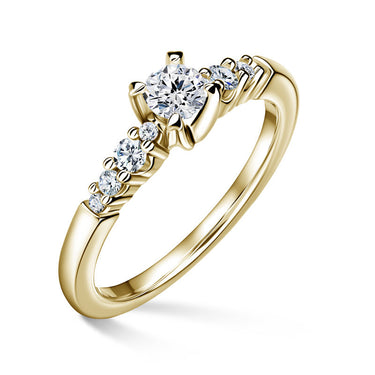 Sierra | Zásnubní prsten se středovým kamenem 0.25 ct, žluté zlato, s diamanty