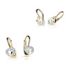 Set dámských a dětských náušnic Danfil C5262/5263, žluté zlato s kamínky White, zapínání klapka a brizura