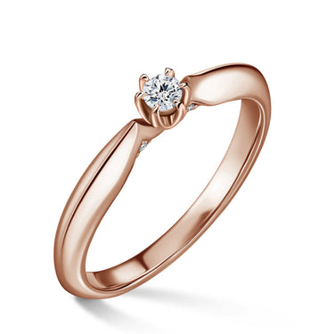 Mira | Zásnubní prsten se středovým kamenem 0.085ct, růžové zlato, s diamanty