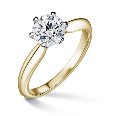 Mira | Zásnubní prsten se středovým kamenem 1.0ct, bílé a žluté zlato, s diamanty
