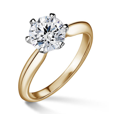 Mira | Zásnubní prsten se středovým kamenem 1.31ct, bílé a žluté zlato, s diamanty