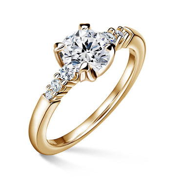 Sierra | Zásnubní prsten se středovým kamenem 1.000ct, žluté zlato, s diamanty
