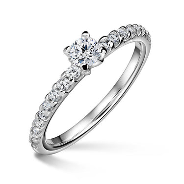 Aria | Zásnubní prsten se středovým kamenem 0.180ct, bílé zlato, s diamanty