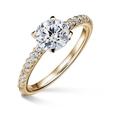 Aria | Zásnubní prsten se středovým kamenem 1.310ct, žluté zlato, s diamanty