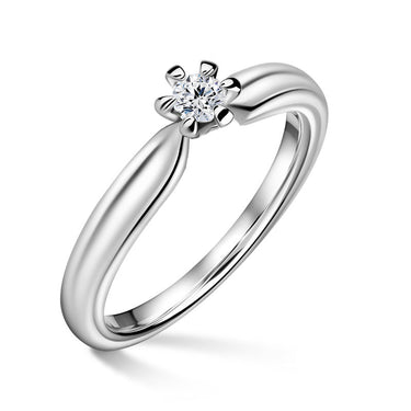 Florence | Zásnubní prsten se středovým diamantem 0.145ct, bílé zlato
