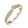Florence Side Stones | Zásnubní prsten se středovým kamenem 0.145ct, žluté zlato, s diamanty