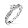 Florence Side Stones | Zásnubní prsten se středovým kamenem 0.400ct, bílé zlato, s diamanty