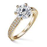 Florence Side Stones | Zásnubný prsteň so stredovým kameňom 1.900ct, žlté zlato, s diamantmi