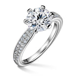 Florence Side Stones | Zásnubný prsteň so stredovým kameňom 1.900ct, biele zlato, s diamantmi