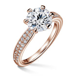 Florence Side Stones | Zásnubný prsteň so stredovým kameňom 1.900ct, ružové zlato, s diamantmi