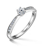 Minerva Side Stones | Zásnubní prsten se středovým kamenem 0.180ct, bílé zlato, s diamanty
