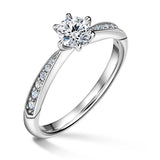 Minerva Side Stones | Zásnubní prsten se středovým kamenem 0.500ct, bílé zlato, s diamanty
