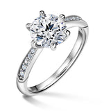 Minerva Side Stones | Zásnubný prsteň so stredovým kameňom 1.900ct, biele zlato, s diamantmi