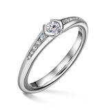 Harmonia | Zásnubní prsten se středovým kamenem 0.145ct, bílé zlato, s diamanty