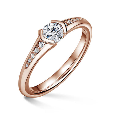 Harmonia | Zásnubní prsten se středovým kamenem 0.500ct, růžové zlato, s diamanty