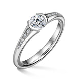 Harmonia | Zásnubní prsten se středovým kamenem 0.700ct, bílé zlato, s diamanty