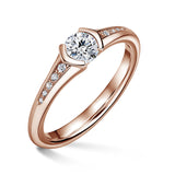 Harmonia | Zásnubní prsten se středovým kamenem 0.700ct, růžové zlato, s diamanty