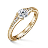 Harmonia | Zásnubní prsten se středovým kamenem 0.900ct, žluté zlato, s diamanty